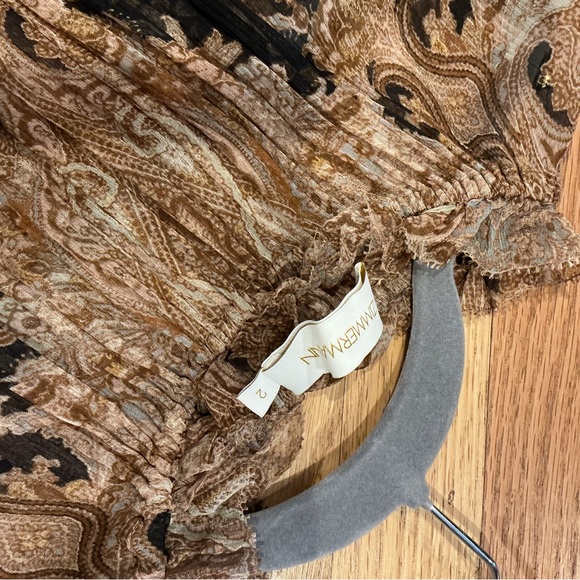 New with Defect Zimmermann Elegant Black and Brown Silk Dress, Size AU 2 = M - Picture 10 of 11